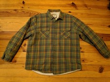 PG FIELD HERITAHE MEN'S GREEN CHECK FLEECE LINED SHIRT OVERSHIRT SIZE XL