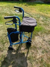 Lightweight folding mobility walker with seat