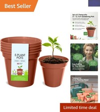 Set of 5 Round Terracotta