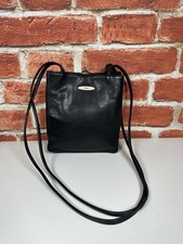 Women’s Tula Black Genuine Leather Nylon Shoulder Crossbody Bag Handbag Purse