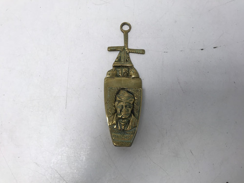 Brass match box holder - brass,