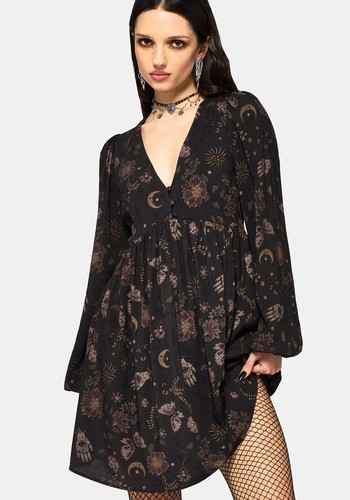 Angela folk print - button, down