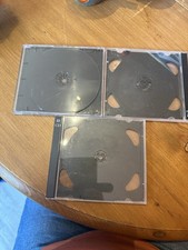 Black CD Jewel Cases 2CD Trays Empty Standard Size Used Lot of 3