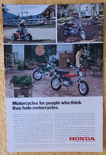 1973 vintage honda motorcycles - honda,
