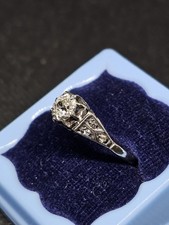 Antique 18ct Gold Old Cut Diamond Ring With Approx 0.30ct _ 0.35ct Size L 2.41gm