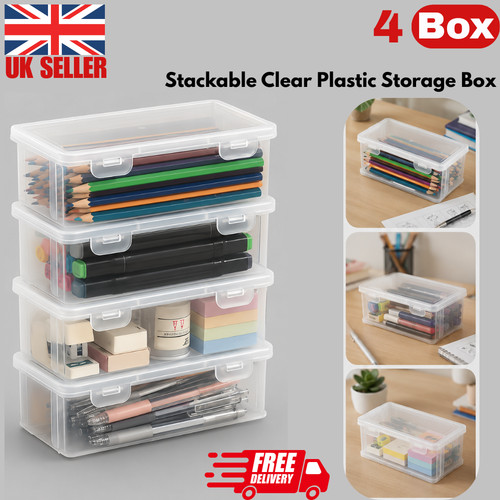 4pcs stackable clear - clear, plastic