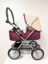 Silvercross Toy Pram Buggy Bag & Accessories Girls Burgundy Very Good Condition 