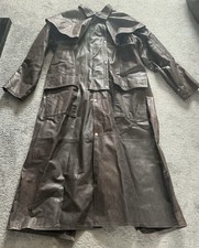 Hidepark Leather Men's Long Duster Trench Coat - Horse Riding - Brown - Size XL.