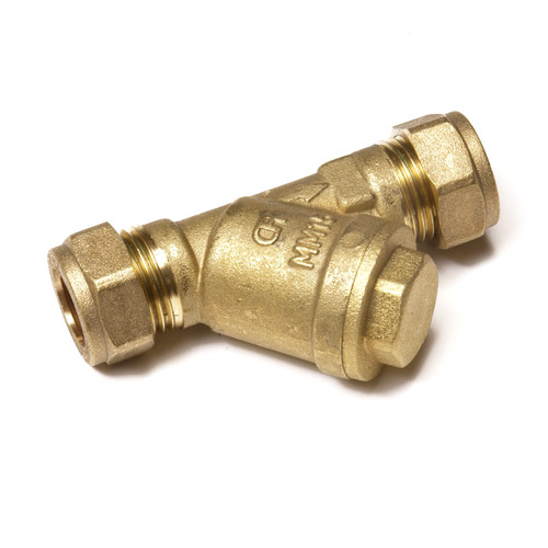 22mm brass filter strainer - brass,