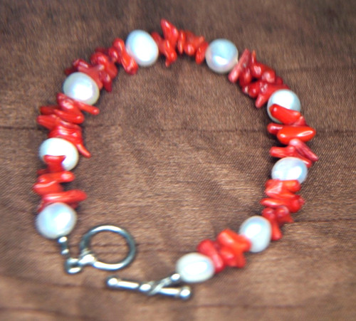 Silver 925 coral - silver, and