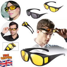 Night Driving Glasses HD Anti Glare Vision Polarized Yellow Lens Tinted Unisexs