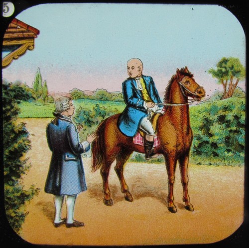 Glass magic lantern slide - lantern, tale