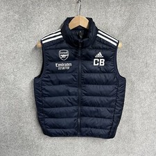 Arsenal Gilet Mens Medium Adidas Player Issue Down Body Warmer FC Football