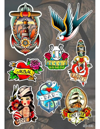 Tattoo sticker pack heart rose - tattoo,
