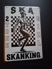 Ska 2 Tone Girl Skanking Metal