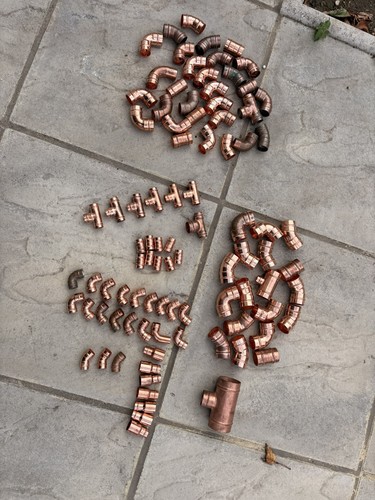 Copper pipe tube fittings - copper, end