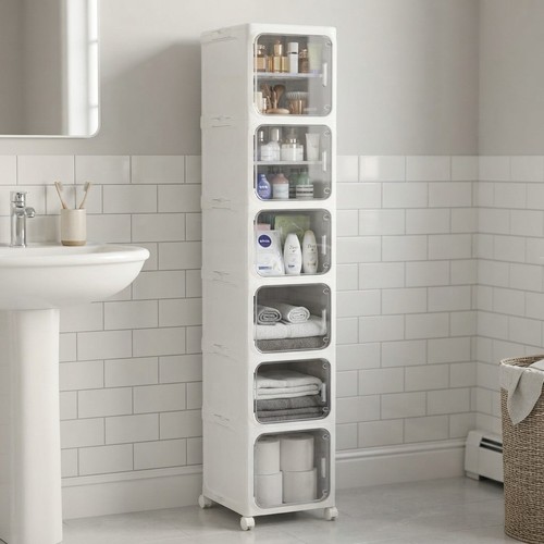 Mobile tier bathroom storage - 5-tier,