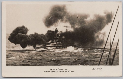 Hms malaya firing - hms, salvo