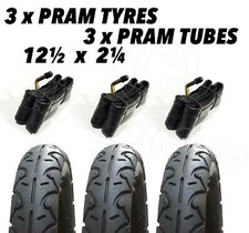 Pram tyres 3x tubes 12 - 3x,