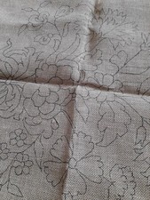 Very rare set of 6 Edwardian large hessian chair seats to embroider with wool