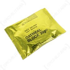 British Army 25gm Oatmeal Block Pack - Camping Hiking Survival Nutrition Ration