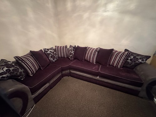Purple and grey fabric - purple,