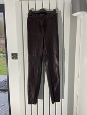 Zara Chocolate Brown Faux Leather Trousers