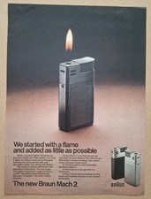 Braun Mach 2 Lighter Original UK Press Advert 1973