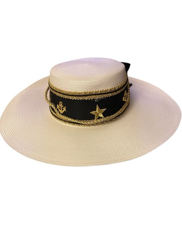 Woman hat nautical wide brim - nautical,