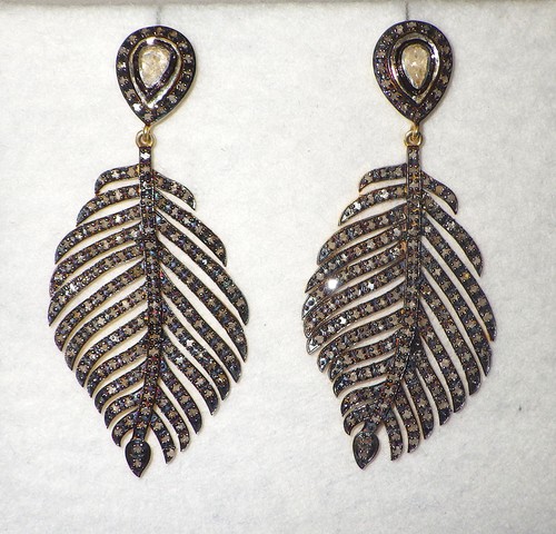 Silver gold earrings - &,