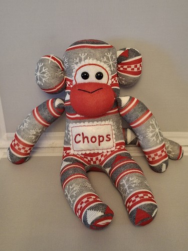 Christmas chops sock monkey - sock,