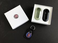 GENUINE FIAT 500 REPLACEMENT KEY COVER IN Green & Black 500 LOGO & Keyring