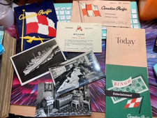 CANADIAN PACIFIC "EMPRESS of BRITAIN" 1963 Ticket Passenger List Postcards+lot