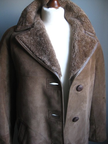 Vintage sheepskin coat jacket - vintage,