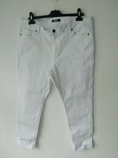 EX M&S Sculpt & Lift Figure Flattering Mid Rise Skinny Fit White Jeans 20 Short