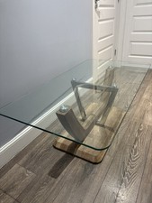 Coffee Table Clear Glass Top modern RRP£240 