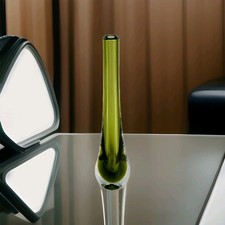 Vintage Caithness Stroma Bud Vase, Domnhall O'broin Moss Green @ 1961 8.5" High