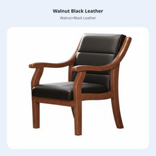 Padded Wood-Frame Armchair