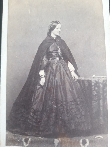 Cdv india woman black mourning - india,