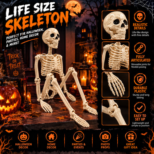 Giant life size human skeleton - human,