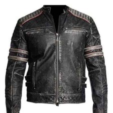 Men biker vintage cafe racer - men's,