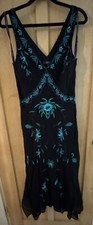 Designers at Debenhams PEARCE FIONDA DRESS 12 Black, blue and green, hankerchief
