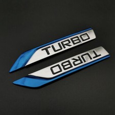 2Pcs Blue Metal Turbo Car