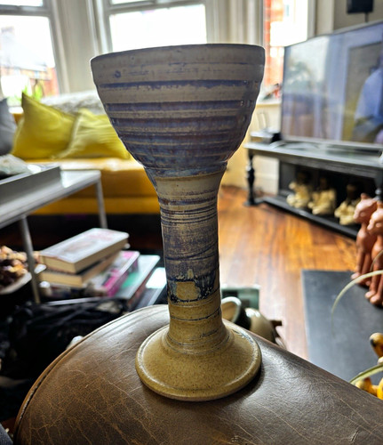 Ceramic goblet hand painted - ceramic,