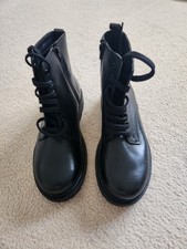Schuh Leather Lace Up Side Zip Boots