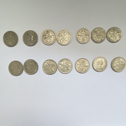 British sixpence coins from - 14,