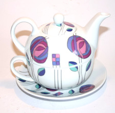 One person teapot w/ cup in Charles Rennie Mackintosh Style- New and boxed