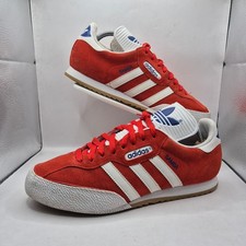 Adidas Samba Super Trainers Mens UK 9 Red White Blue Suede Retro 2013 Originals