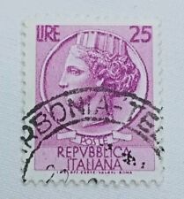 Italy Stamp 25 Lire Siracusana Type 3 Winged Wheel CS orientation