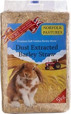 Norfolk Pastures Dust Extracted Barley Straw Golden Rabbits Small Animals 5Kg